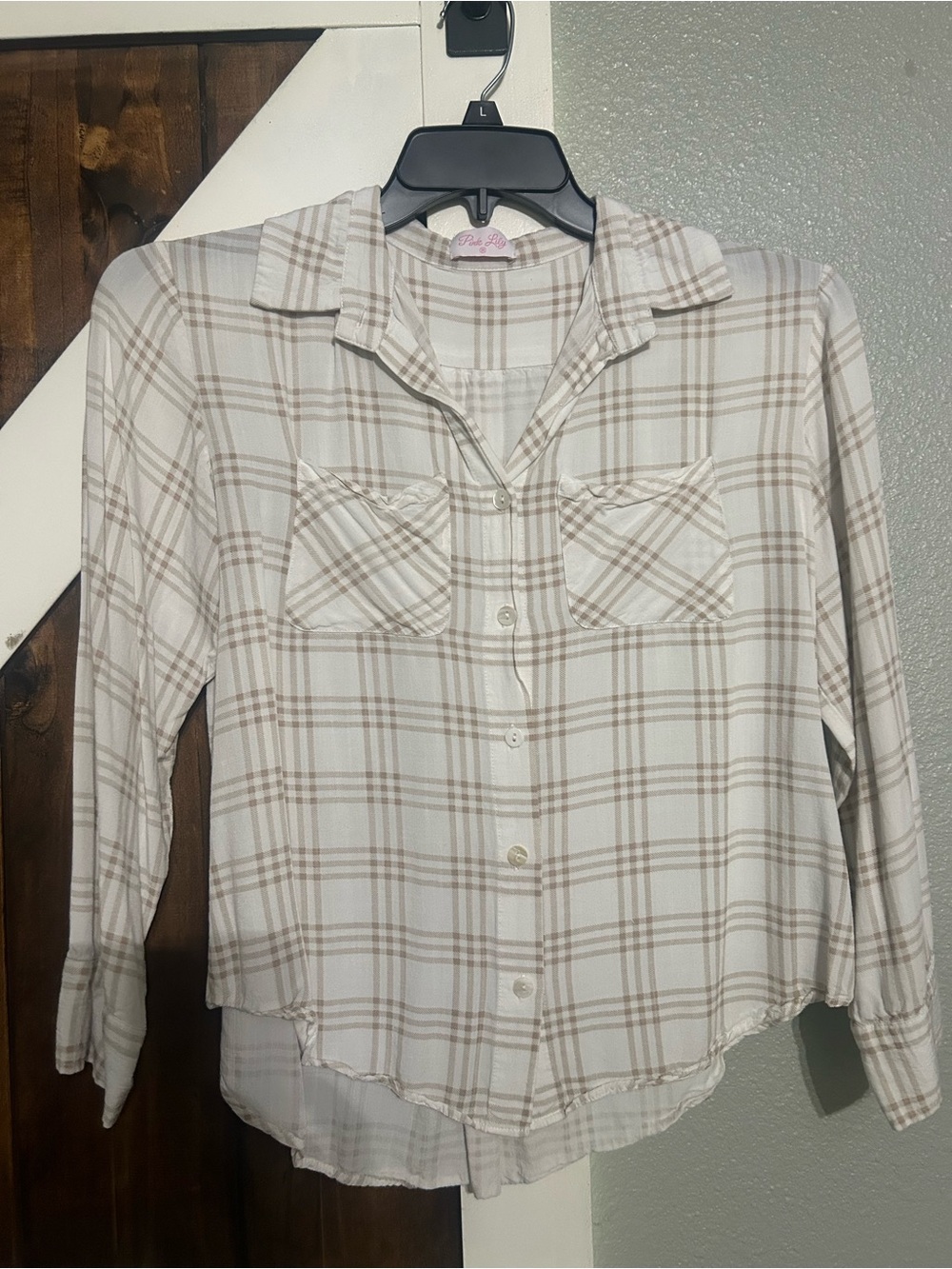 Pink lily plaid